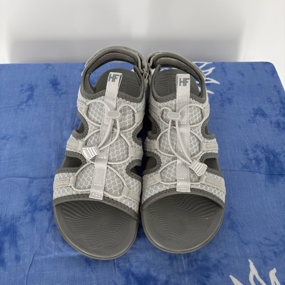 Hike Footwear Gray and White Sandals. Size 9.5